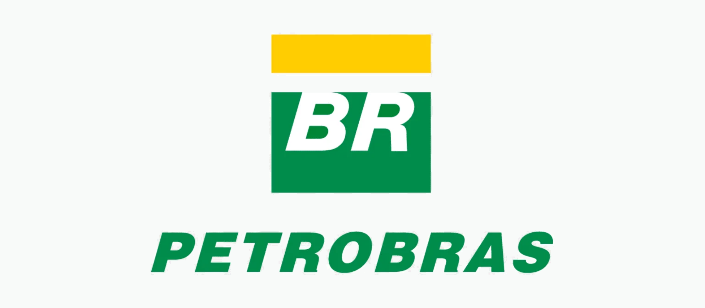 Logomarca da Petrobras centralizada sobre fundo verde