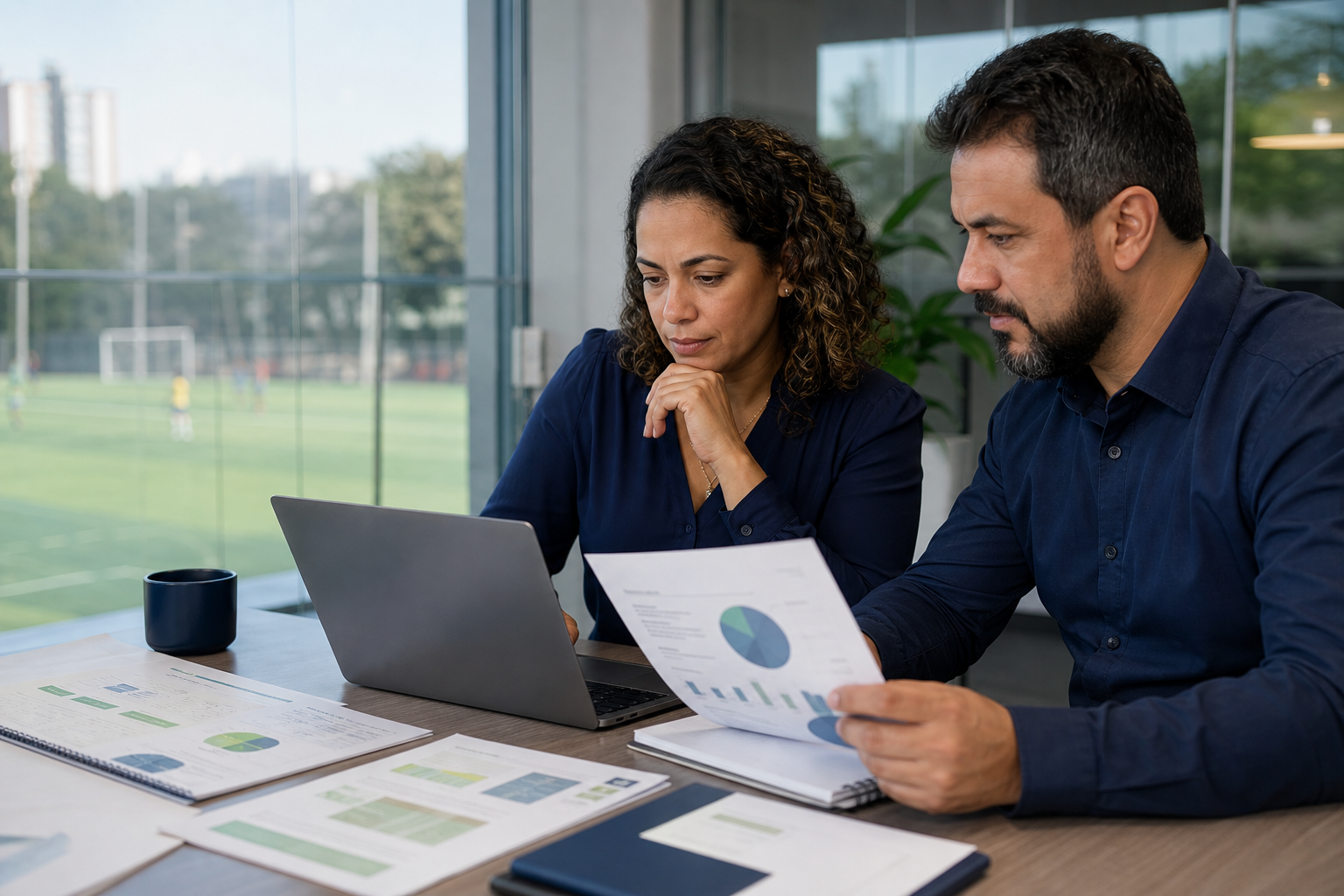 Equipe brasileira comparando projetos aprovados para patrocínio